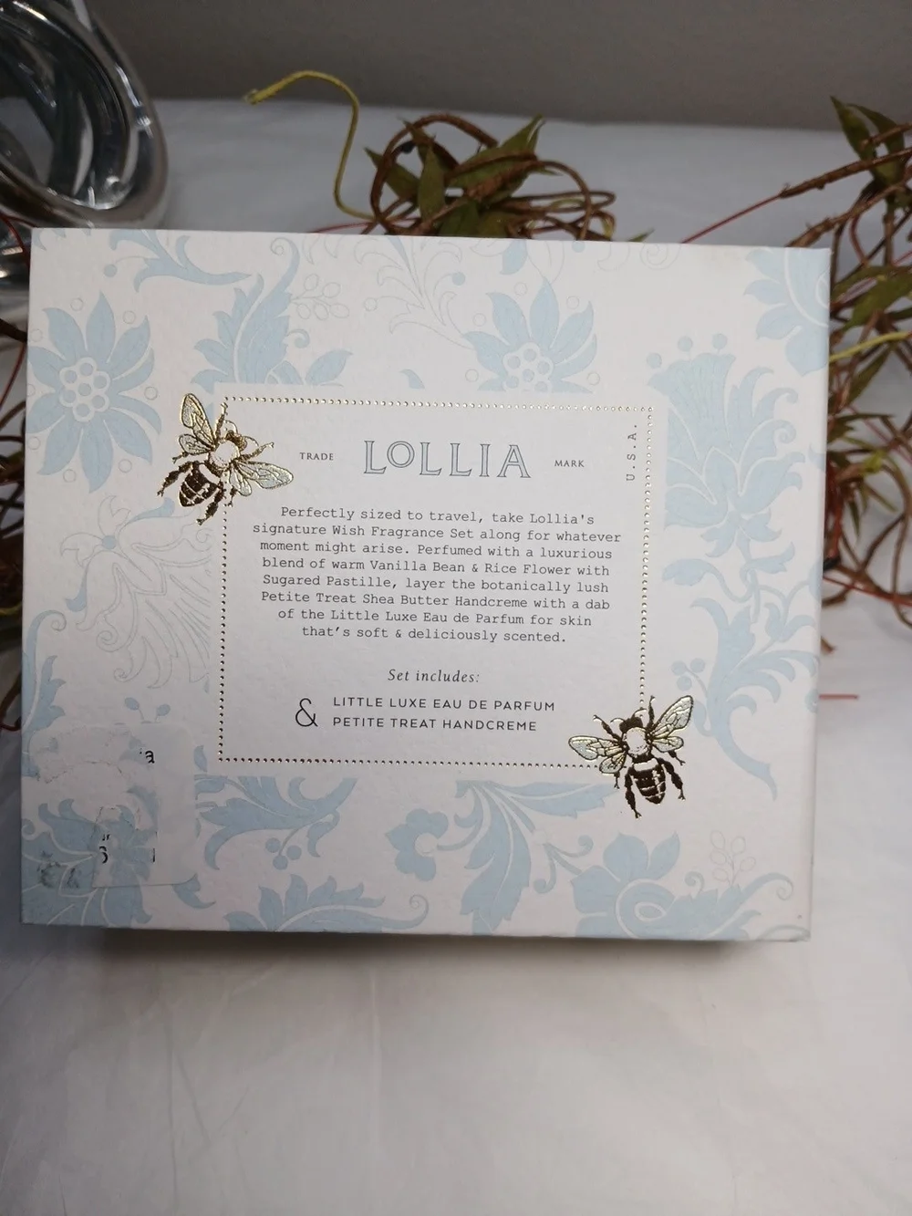 Lollia Wish Sugared Pastille Bath & Body Set - Light Blue and Gold